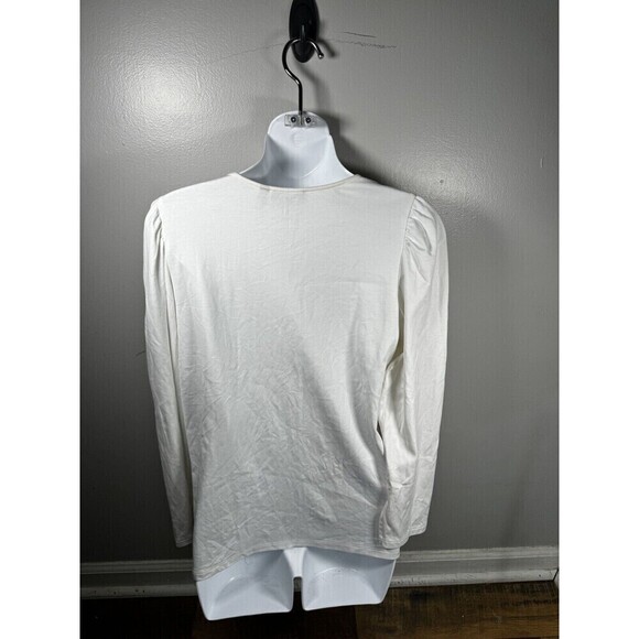 Theory White 3/4 Slit Sleeve Size M Boat Neck - Picture 4 of 7